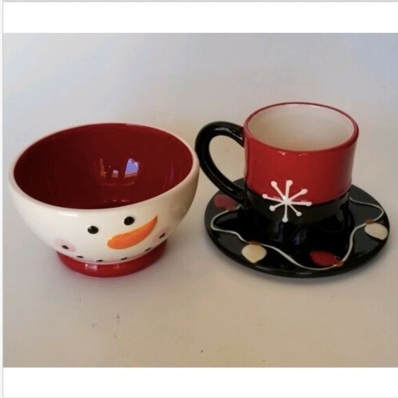 Ceramic Coffee Mug Soup Bowl Christmas - Picture 2 of 5